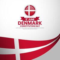Denmark flag for constitution day background with realistic flag vector