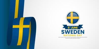Sweden flag for national day background with blank space area vector