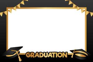 Graduation photo frame background for class of 2025 template vector