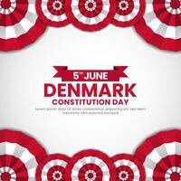 Denmark flag for constitution day banner background with realistic flag vector