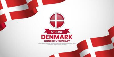 Denmark flag for constitution day background with blank space area vector
