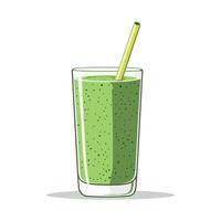Green Shake With Yellow Straw vector