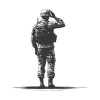Army Soldier Saluting In Uniform vector