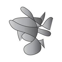 Abstract Metallic Gray Twisted Shape vector