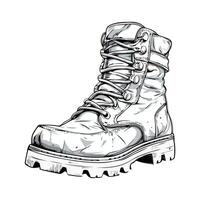 Army Tactical Boot Illustration vector