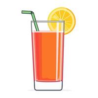 Red Juice With Lemon Slice vector