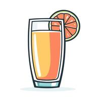 Orange Juice With Grapefruit Slice vector