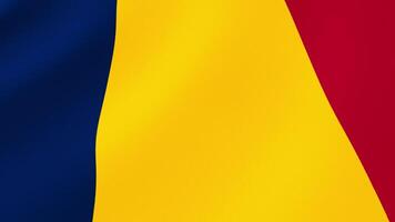 Chad National Flag Waving in Wind, Close View, Isolated Background video