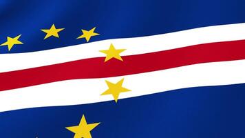 Cabo Verde National Flag Waving in Wind, Close View, Isolated Background video