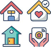 Home automation and smart home concept icons vector