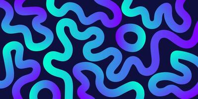 Abstract gradient blue neon waves on a dark background. Abstract background. Perfect for modern design, web, print and branding projects. illustration. vector