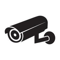 Security Camera Icon, CCTV Monitoring System Silhouette Design vector