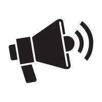 Silhouette Speaker Symbol, Simple and Clean Megaphone Design vector