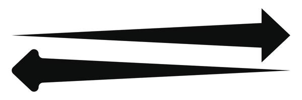 Long Black Arrow, Pointer for Indicating Direction. vector