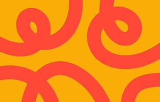 Abstract horizontal background with dynamic linear waves. Trendy illustration in style retro 60s, 70s. Red and yellow colors vector