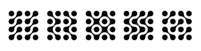 Set black metaballs isolated on white background. Modern contemporary geometric shapes and elements vector