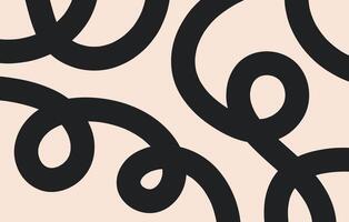 Abstract horizontal background with dynamic linear waves. Trendy illustration in style retro 60s, 70s. Black and beige colors vector