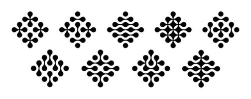 Set black metaballs isolated on a white background.Modern contemporary geometric shapes and elements vector