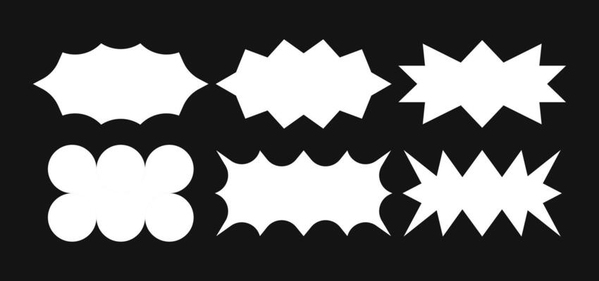 Set of retro shapes, silhouettes, frames, speech bubbles