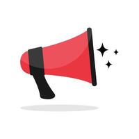 Red loudspeaker megaphone icon isolated on white background vector