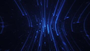 Blue abstract motion background with glittering shiny particles and lines moving down the frame. This sparkling animation is full HD and a seamless loop. video