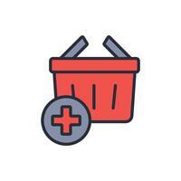 add to basket icon colours life style vector