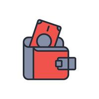 wallet icon colours life style vector
