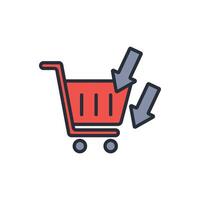 add to cart icon colours life style vector