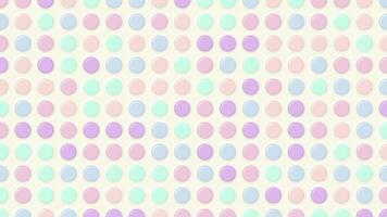 Cute polka dot pattern background in pastel colors. Shiny button effect. Fun cheerful looping animation. video