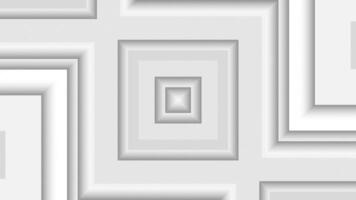 Minimalist grayscale geometric pattern background with layered cutout square shapes. This clean elegant animation is full HD and a loop. video