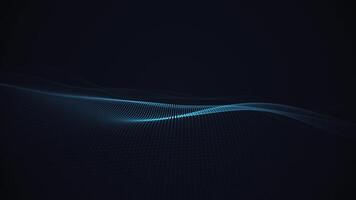 à moda Sombrio minimalista tecnologia fundo com uma digital fractal luz onda suavemente ondulando para a Câmera. isto abstrato tecnologia fundo é cheio hd e uma desatado laço. video
