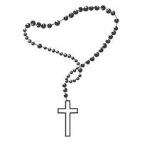 a rosary with a cross vector