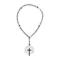 a rosary with a cross art vector