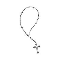 a rosary with a cross on it is shown vector