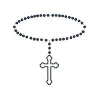 a rosary with a cross on it vector