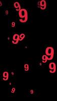 Red Countdown Numbers Falling Particles On Black Alpha Background video