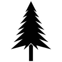 A black silhouette of a pine tree vector