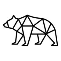 A black and white geometric bear on a white background vector