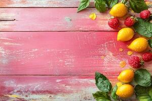 Top View Of Casual Dining On Vibrant Background With Copy Space, Food Setting photo
