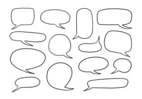 Hand Drawn Speech Bubble And Text Frame. A playful collection of 14 hand drawn speech bubbles and text frames in various styles including round square oval. Perfect for comics dialogue captions vector
