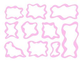 Freeform Hand Drawn Wavy Blob Frame. A playful collection of 10 freeform hand drawn blob frames with wavy and irregular outlines in various shape including rectangle curve. Perfect for abstract layout vector