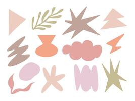 Abstract Cutout Shape and Form Design. A creative collection of 13 abstract cutout shapes featuring geometric forms organic silhouette. Perfect for modern collage layout decor and artistic composition vector