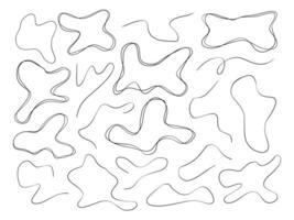 Freeform Hand Drawn Abstract Blob Shape. A creative collection of 19 freeform hand drawn abstract blob and line shapes including ribbons, contours, outlines, and more. Perfect for modern artistic vector