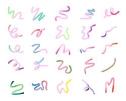 Freeform Abstract Scribble Stroke. A bundle of 10 abstract scribble strokes in playful freeform shapes with dynamic brush style perfect for modern compositions digital layouts and creative accent vector