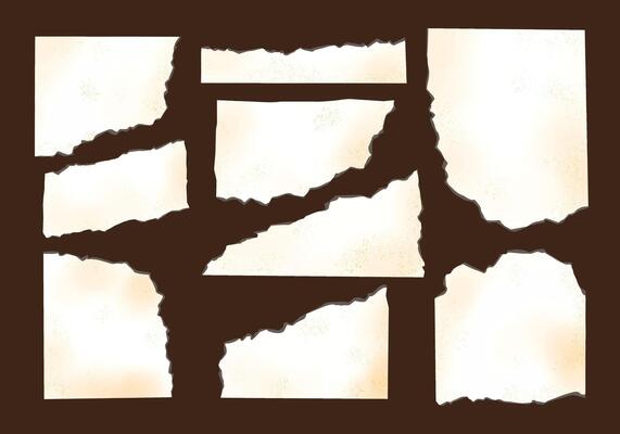 Torn White Paper Texture Element. A collection of 9 white paper elements with rough torn edges dusty beige tones and subtle texture effects designed for journaling vintage and digital scrapbooking