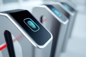 Modern biometric fingerprint scanner technology for secure access control systems enhancing safety and convenience in various environments security concept photo