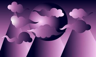 Set realistic clouds gradient background vector