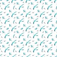 Seamless pattern with flowing turquoise and navy brushstrokes on white background. Dynamic abstract design for textiles, digital backgrounds, and modern decor with a fresh coastal aesthetic. vector