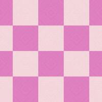 Seamless geometric checkered pattern featuring vibrant and soft pink squares with diagonal striped lines creating optical illusion effect. Perfect for fashion, home decor, digital backgrounds. vector