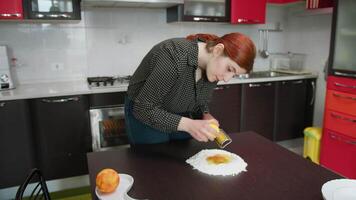 Woman Grates Fresh Lemon Zest For Easter Cake Dough video